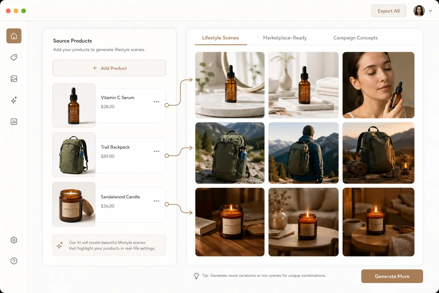 E-commerce lifestyle drafts