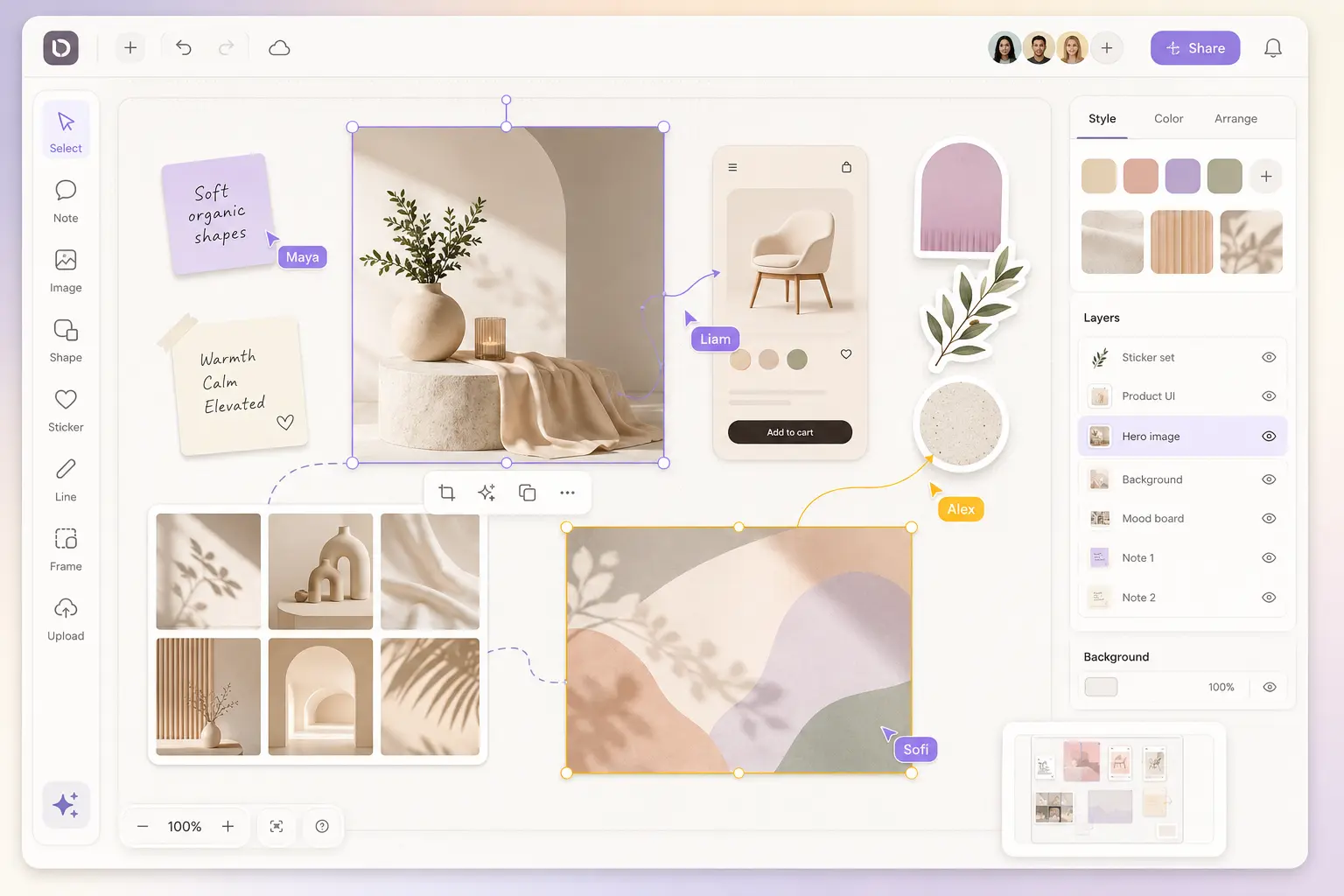 AI design canvas ideation