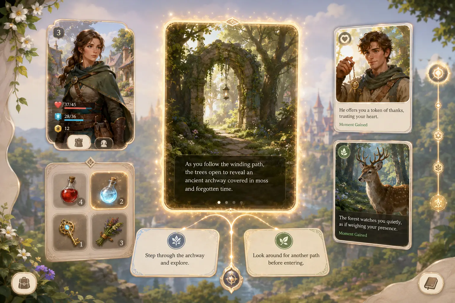 Real-time game and content cards