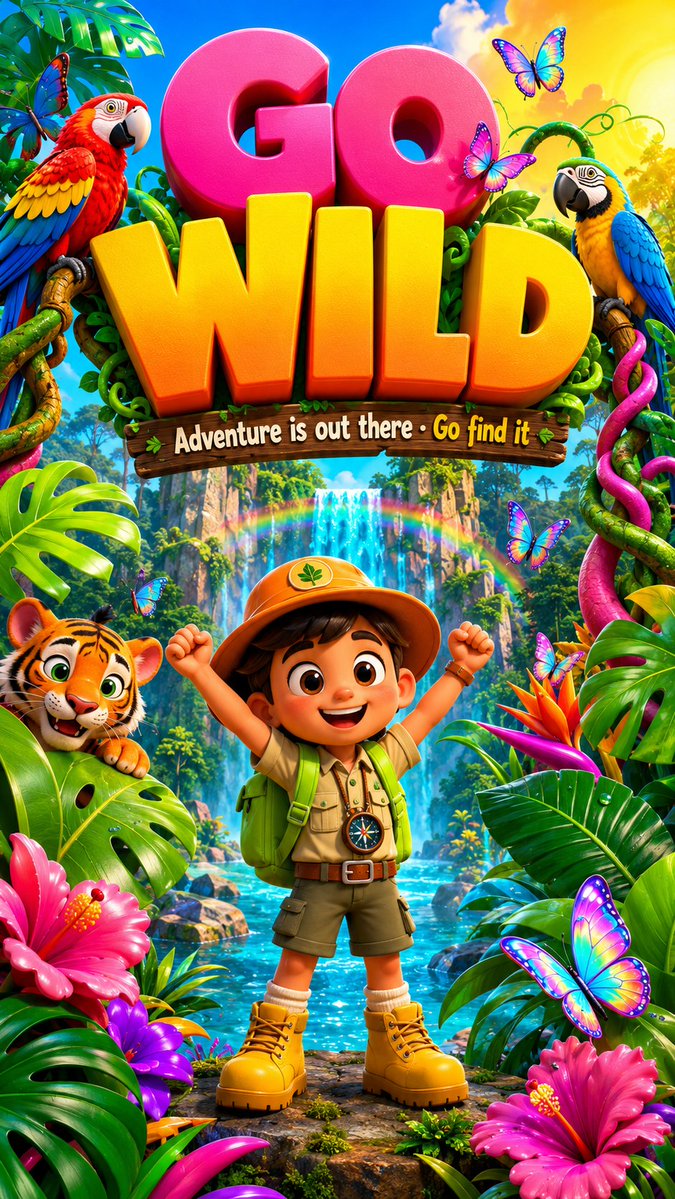 YouTube Thumbnail - 3D Jungle Adventure Poster