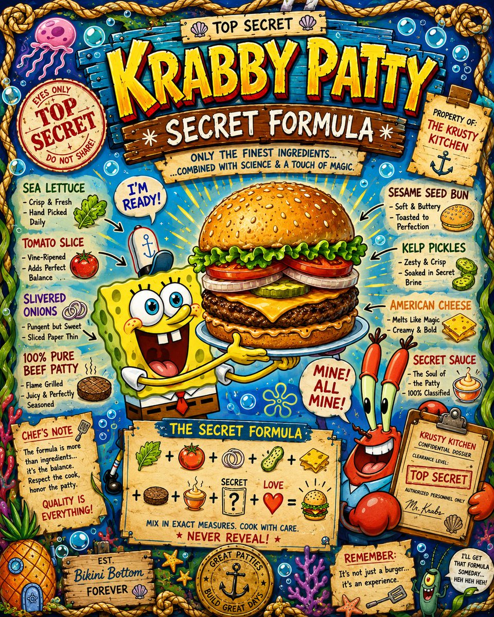 Product Marketing - Krabby Patty Secret Formula Graphic