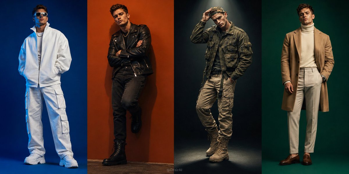 Social Media Post - Four-Panel Fashion Editorial Grid
