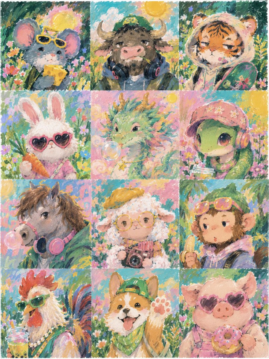 Profile / Avatar - Pastel Zodiac Avatar Grid
