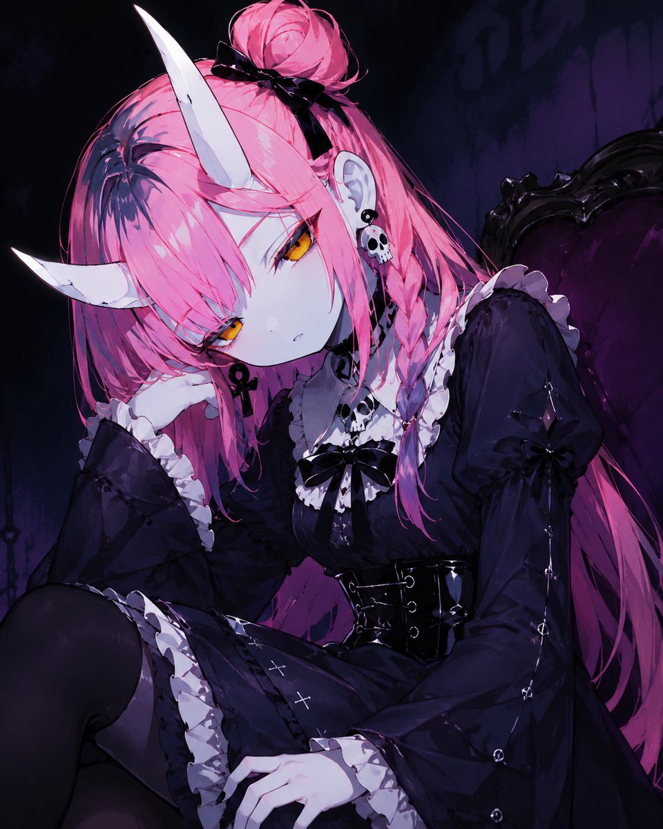 Profile / Avatar - Gothic Pink-Haired Oni Girl