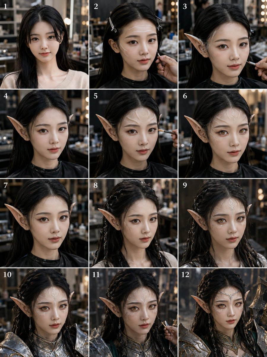 Infographic / Edu Visual - Elf Warrior Transformation Collage