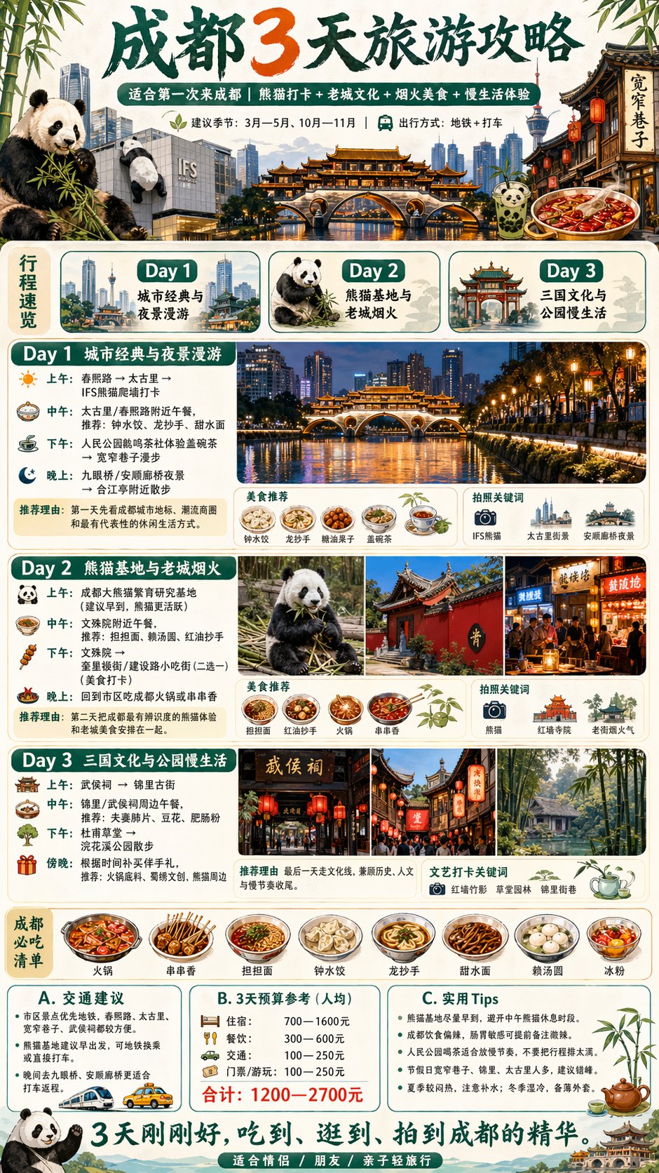 Three-Day Travel Guide Card
